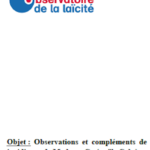 Précisions de l'observatoire de la laïcité sur les analyses juridiques de Gwénaële Calvès