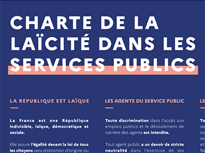 Première page de la Charte de la laïcité dans les services publics